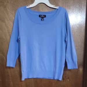 Worthington Sky Blue Scoop Neck Knit Sweater